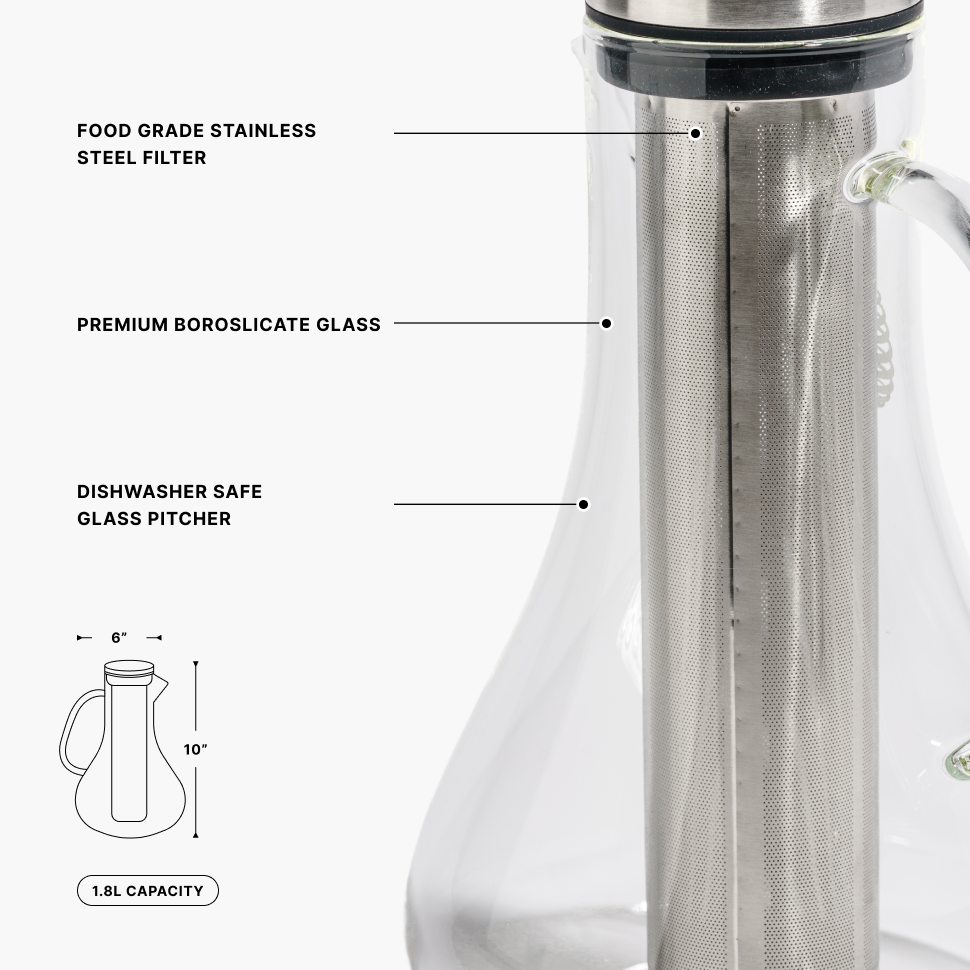 pH Replenish Glass Alkaline Water Pitcher