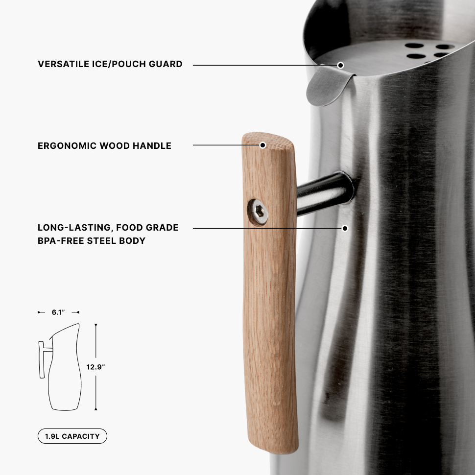 pH Vitality Stainless Steel Pitcher (64oz)