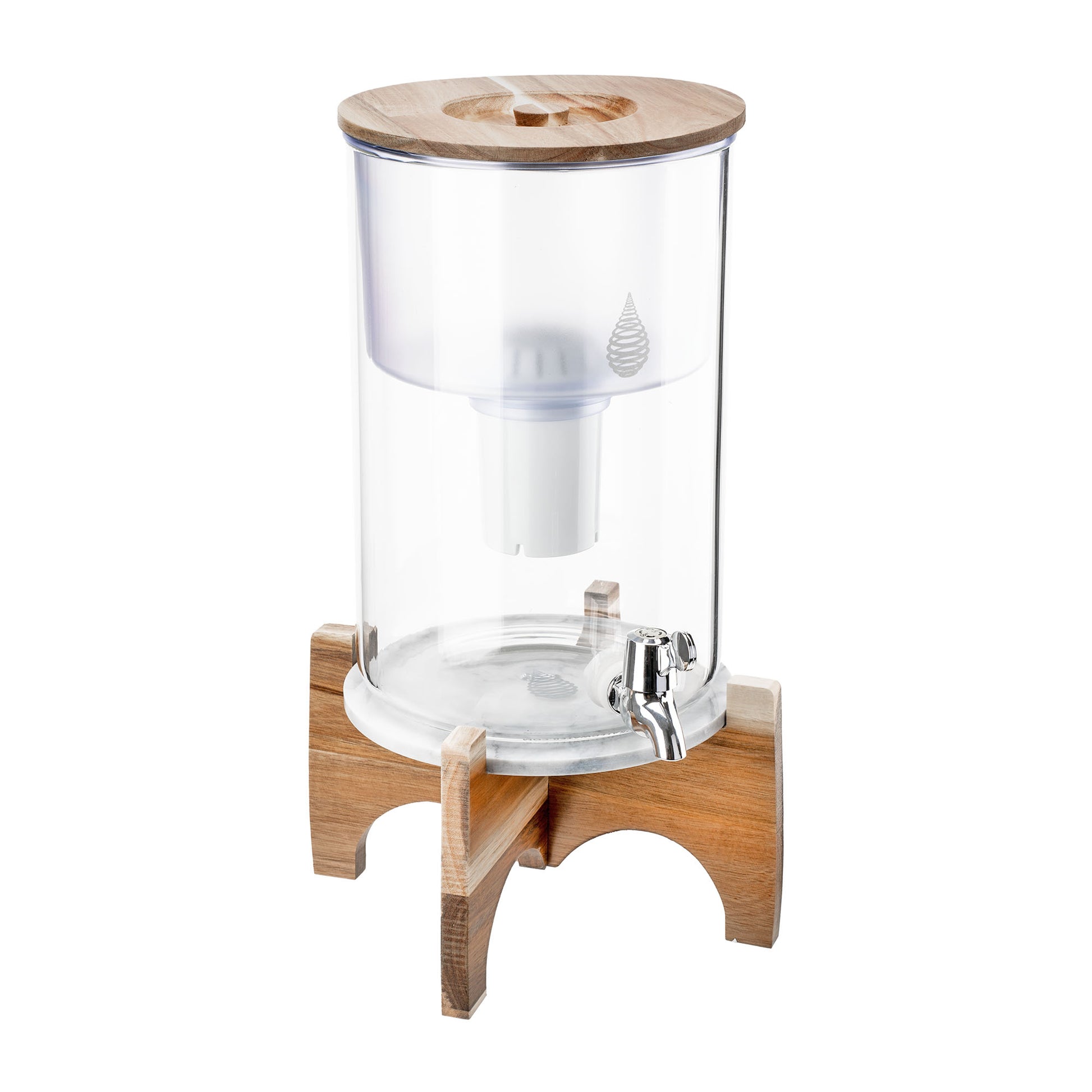 pH Recharge Glass Alkaline Water Dispenser, in Acacia/Marble